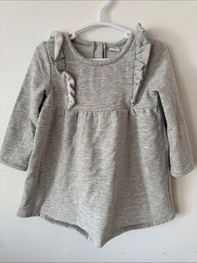 Nordstrom Baby Gray Long Sleeve warm Dress with Crew Neck
